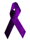 a purple ribbon