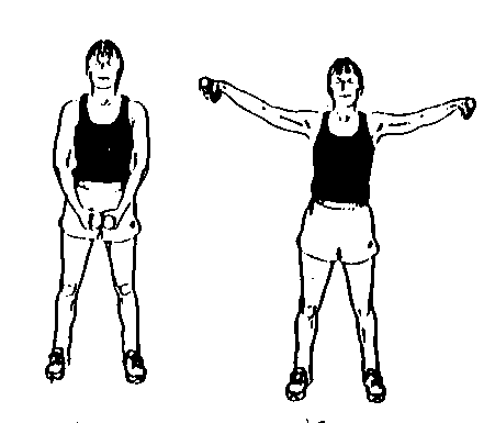 person lifting dumbbells outwardly